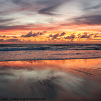 Buy canvas prints of Sunset over Croyde Bay by Brenda Belcher