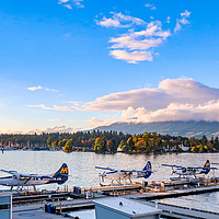 Buy canvas prints of Sea plane in Coal Harbour, Vancouver by Brenda Belcher