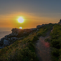Buy canvas prints of Sunset over South West coast path by Brenda Belcher