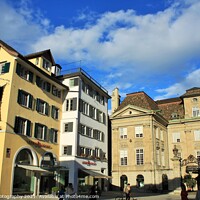 Buy canvas prints of Buildings in old town of Zurich, Switzerland by M. J. Photography