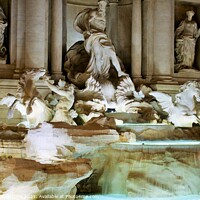 Buy canvas prints of The Trevi Fountain details (Italian: Fontana di Trevi) in Rome,  by M. J. Photography