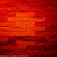 Buy canvas prints of High red Burning devilish wall  by M. J. Photography