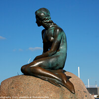 Buy canvas prints of Mermaid statue in The Copenhagen - Denmark by M. J. Photography