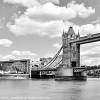 Buy canvas prints of Background of Tower Bridge in London - England. by M. J. Photography