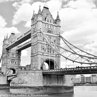 Buy canvas prints of Background of Tower Bridge in London - England. by M. J. Photography