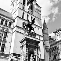 Buy canvas prints of The Temple Bar dragon sculpture, City of London, by C. B. Birch. by M. J. Photography