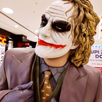 Buy canvas prints of A person wearing a joker costume by M. J. Photography