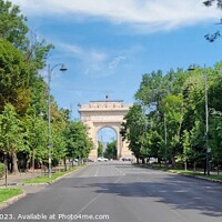 Buy canvas prints of Triumph arch in Bucharest  by M. J. Photography