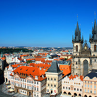 Buy canvas prints of Cityscape of Prague with tyn church, Czech by M. J. Photography