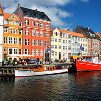Buy canvas prints of famous Nyhavn place in Copenhagen, Denmark by M. J. Photography