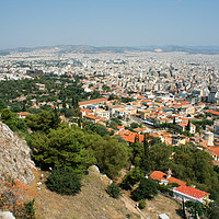 Buy canvas prints of Aerial view of Athens, Greece by M. J. Photography