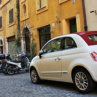 Buy canvas prints of fiat 500 vintage car hire in Rome by M. J. Photography