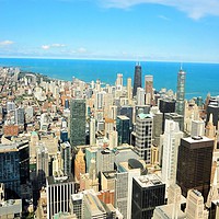 Buy canvas prints of View of the city of Chicago from Hancock Center    by M. J. Photography