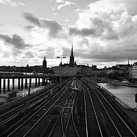 Buy canvas prints of Stockholm, the capital of Sweden in black and whit by M. J. Photography