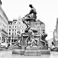 Buy canvas prints of The Donner Fountain (Donnerbrunnen) in Neuer Markt by M. J. Photography