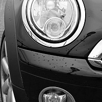 Buy canvas prints of car, flashers, fog lights on The Mini Cooper S  by M. J. Photography