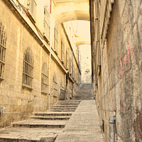 Buy canvas prints of Jerusalem Old City Street by M. J. Photography
