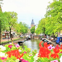 Buy canvas prints of amsterdam, holland, street and canal by M. J. Photography