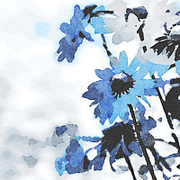 Buy canvas prints of Abstract blue blooming flowers by Wdnet Studio