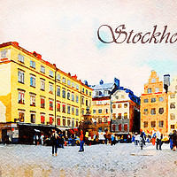 Buy canvas prints of Stortorget Square in Stockholm by Wdnet Studio
