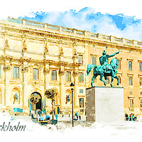Buy canvas prints of The Royal Palace in Stockholm by Wdnet Studio