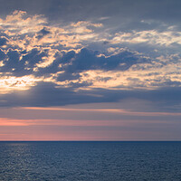 Buy canvas prints of Colorful sky with clouds over the ocean by Wdnet Studio