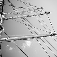 Buy canvas prints of Tall ship mast in Black and White by Wdnet Studio