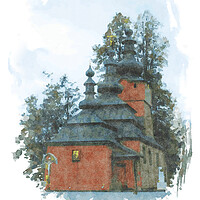 Buy canvas prints of Wooden orthodox church by Wdnet Studio