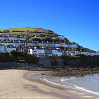 Buy canvas prints of New Quay town.  Wales by Christian Bridgwater