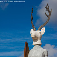 Buy canvas prints of Surfer deer statue. by Boris Zhitkov