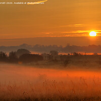 Buy canvas prints of Misty Morning Sunrise by Peter Barrett