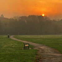 Buy canvas prints of The Lonely Path at Sunrise by Peter Barrett