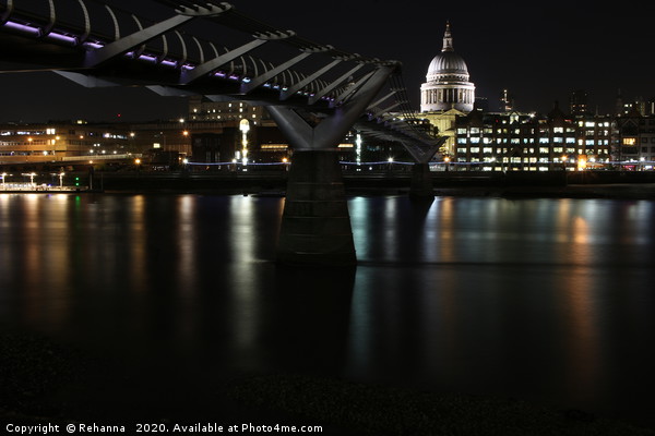 St Paul’s Cathedral with shimmering Thames Picture Board by Rehanna Neky