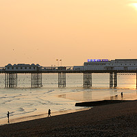 Buy canvas prints of Sunset over Brighton pier by Rehanna Neky