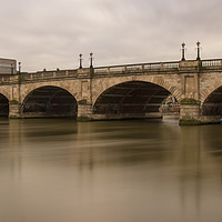 Buy canvas prints of Kingston Bridge with peaceful Thames by Rehanna Neky
