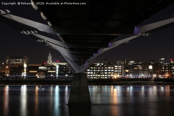Night under the Millennium Bridge, London Picture Board by Rehanna Neky