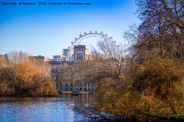 View of Horse Guards and The London Eye Picture Board by Rehanna Neky