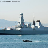 Buy canvas prints of HMS Diamond arriving in Gibraltar  by Rocklights 