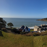 Buy canvas prints of Langland bay by Duane evans