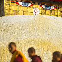 Buy canvas prints of The Boudanath Stupa, Kathmandu, Nepal. by Ashley Cooper