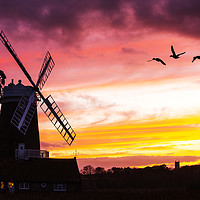 Buy canvas prints of A windmill at Cley Next the Sea by Ashley Cooper
