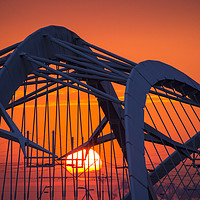 Buy canvas prints of Sunset bridge. by Ashley Cooper