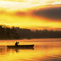 Buy canvas prints of Paddling dawn. by Ashley Cooper