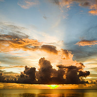 Buy canvas prints of Sunset from Funafuti  by Ashley Cooper