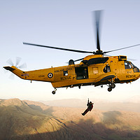Buy canvas prints of Sea King rescue. by Ashley Cooper