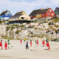 Buy canvas prints of Greenland football. by Ashley Cooper