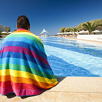 Buy canvas prints of rainbow towel. by Ashley Cooper