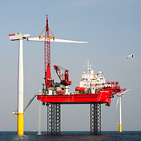 Buy canvas prints of Walney offshore windfarm. by Ashley Cooper