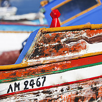 Buy canvas prints of Greek fishing boat. by Ashley Cooper