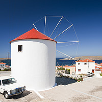 Buy canvas prints of Greek Windmill. by Ashley Cooper